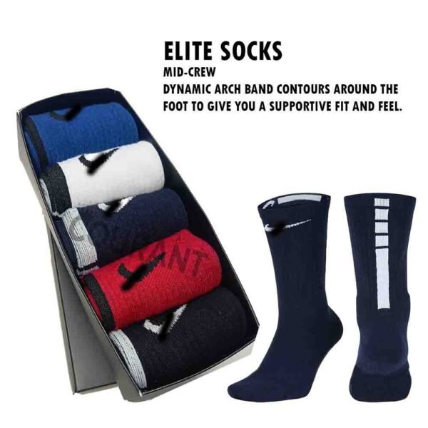 Elite SOCKS MID-Crew  dynamic arch band contours around the foot to give you a supportive fit and feel.